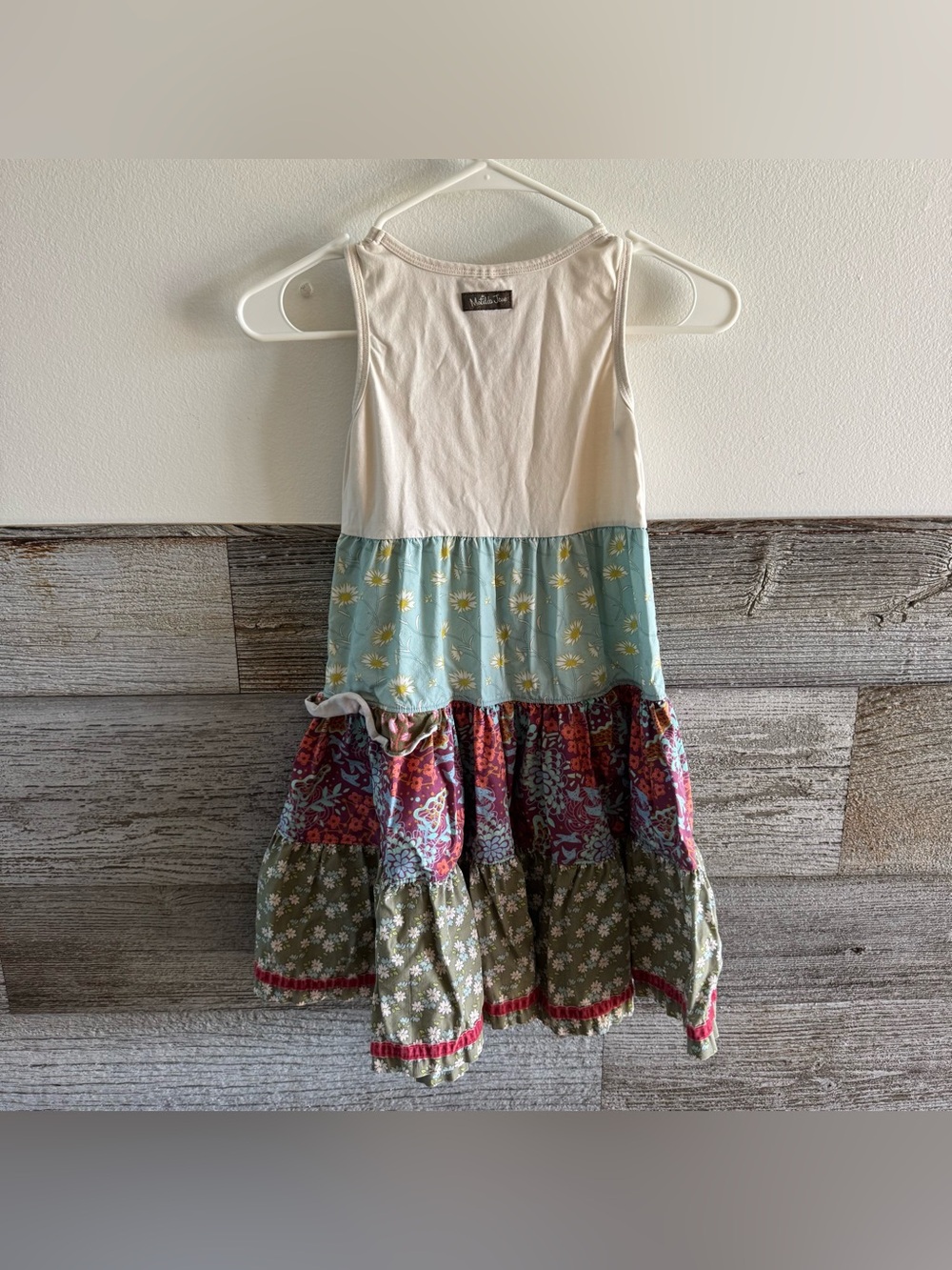 Matilda Jane Girls Size 8 Tiered Floral Patchwork Ruffle Dress (M1) - Picture 4 of 10